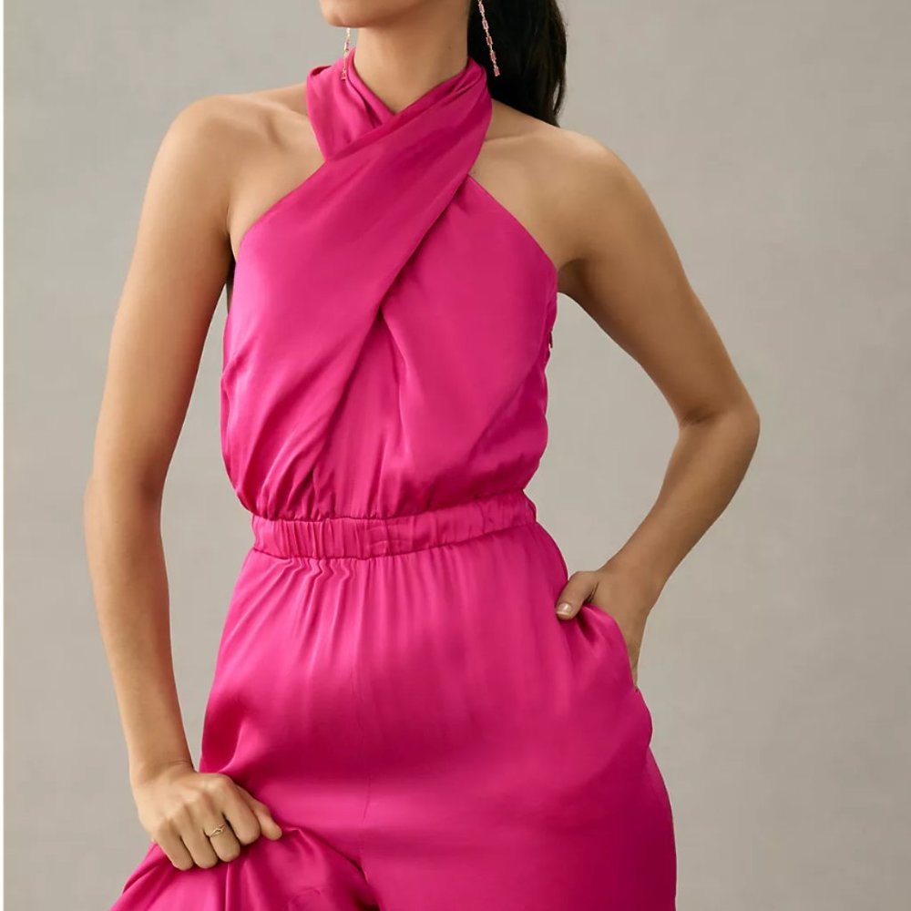 DOLAN Satin Halter Jumpsuit